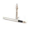 Ca. 1898 Waterman 422 smooth sterling silver eye-dropper with taper cap and integral snake clip.